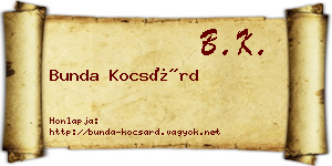 Bunda Kocsárd névjegykártya